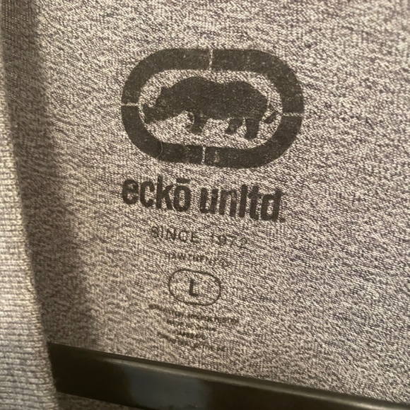 Authentic Ecko Unltd T-shirt Urban Street Skater Vertical Logo Gray - Picture 2 of 4